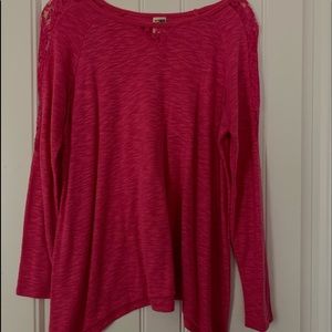 Pink womens lace tunic